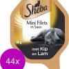 Sheba Alu Selection Kip/Lam – Kattenvoer – 44 X 85 G -Flamingo Winkel 1048x1200