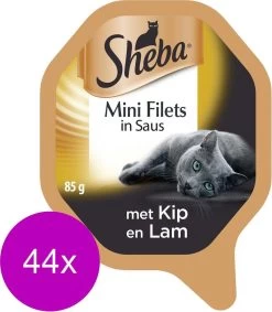 Sheba Alu Selection Kip/Lam – Kattenvoer – 44 X 85 G