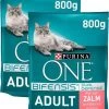Purina One Adult Kattenvoer Zalm & Volkoren Granen Multi Pack – 2 X 800gr -Flamingo Winkel 1056x1200