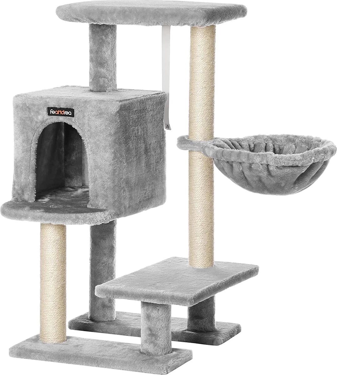 Rootz Krabpaal Voor Katten – Kattenkrabpaal – Met Knuffelgrot – Grijs – 46 X 41 X 84 Cm 3 Rootz Krabpaal Voor Katten – Kattenkrabpaal – Met Knuffelgrot – Grijs – 46 X 41 X 84 Cm