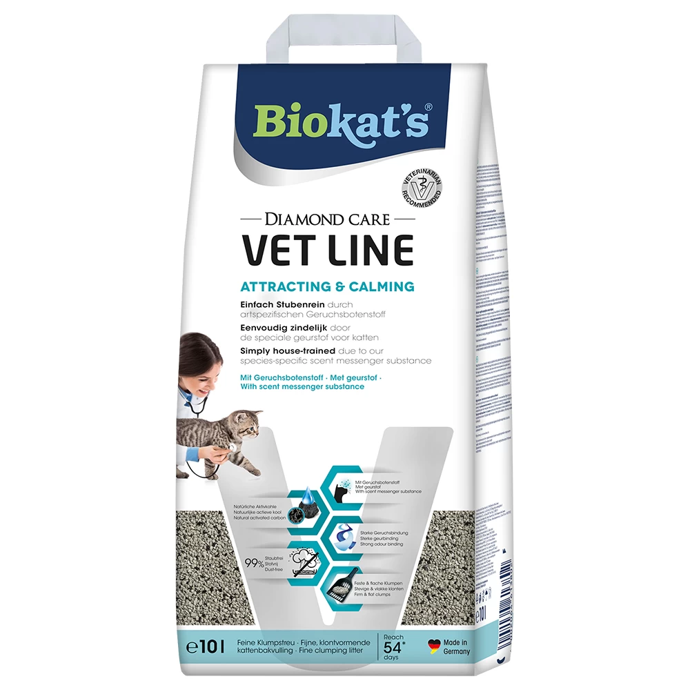 2x10L Vet Line Attracting & Calming Biokat’s Diamond Care Kattenbakvulling