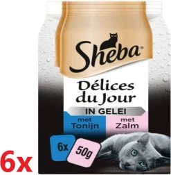 Sheba – Delices Du Jour Vis In Gelei – Kattenvoer – 6 Verpakkingen Van 6x50g