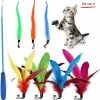Kattenhengel – Set Van 8 – 1 Hengel En 7 Hangers – Interactief Speelgoed Voor Kat Of Kitten – Anti Slip Handvat -Flamingo Winkel 1191x1200