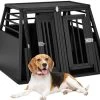 Relaxdays Autobench Hond – Aluminium – 2 Honden – Grote Hondenbench Auto – Schuine Zijden -Flamingo Winkel 1200x1022