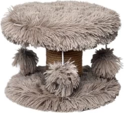 Topmast Krabpaal Fluffy Lycia – Beige – 25 X 25 X 20 Cm – Made In EU – Krabpaal Voor Kittens – Met Kattenspeeltjes – Sterk Sisal Touw – Mini Krabpaal
