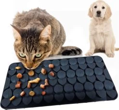 Likmat Hond – Anti Schrokbak Hond En Kat – Snuffelmat Hond – Slowfeeder Siliconen Zwart – Voerbak Hond – 31 Cm X 19 Cm – Denkspel Hond – Honden Speelgoed Intelligentie