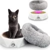 S.HE Kattenmeubel, Modern 2-in-1 Multifunctioneel Kattenbed + Krabplank [ Om Te Slapen, Krabben En Te Spelen] Kattenbank Bestaande Uit Krabmeubels + Donutkussen, Kleur Wit -Flamingo Winkel 1200x1110