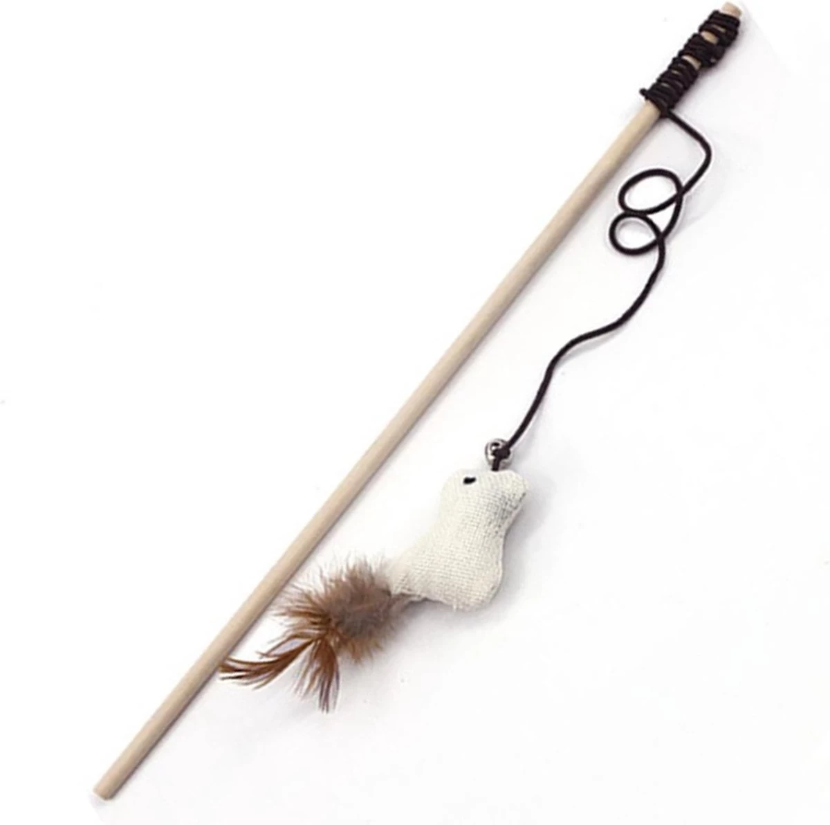 Kattenhengel – Hout – Elastisch – Vogel – Veren – Kattenspeeltje – Kattenspeelgoed – Hengel Voor Kat 3 Kattenhengel – Hout – Elastisch – Vogel – Veren – Kattenspeeltje – Kattenspeelgoed – Hengel Voor Kat