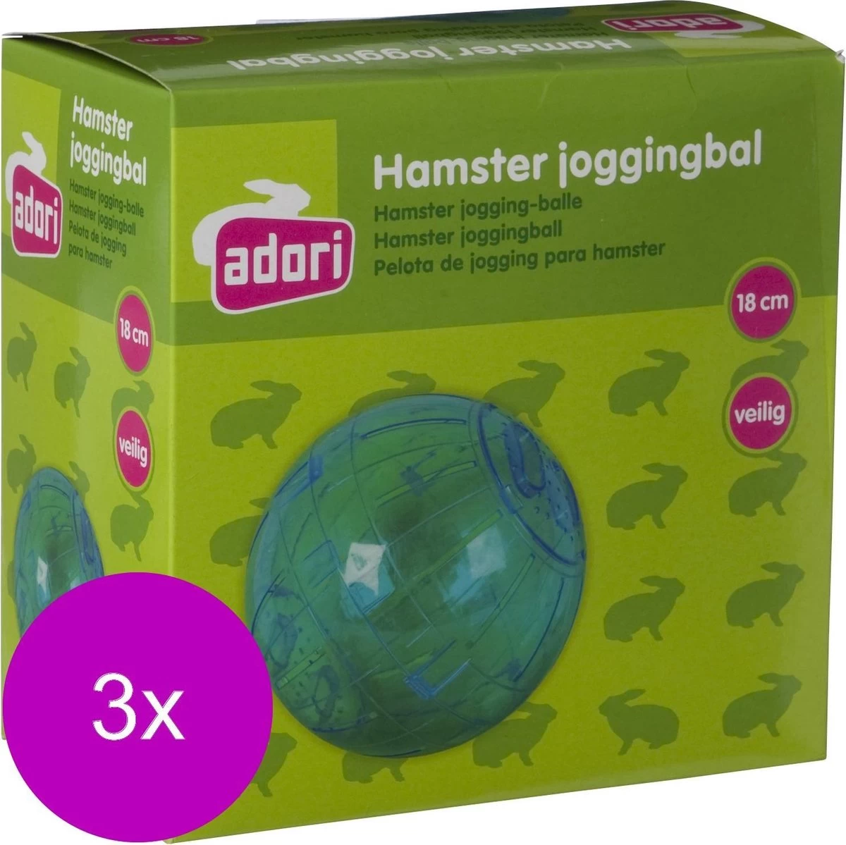 Adori Hamster Joggingbal Plastic M – Speelgoed – 3 X 18 Cm 3 Adori Hamster Joggingbal Plastic M – Speelgoed – 3 X 18 Cm