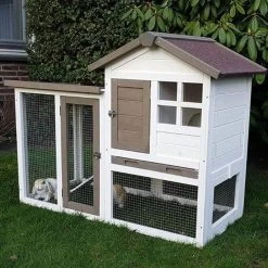 Dierenverblijf Gerlos Konijnenhok – Wit/Bruin – 122 X 62 X 93 Cm