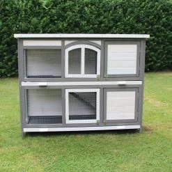 Konijnenhok Voor Buiten En Binnen – Cavia Kooi – Caviakooi – Knaagdieren Kooi – Hamsterkooi – 122 Cm – Grijs