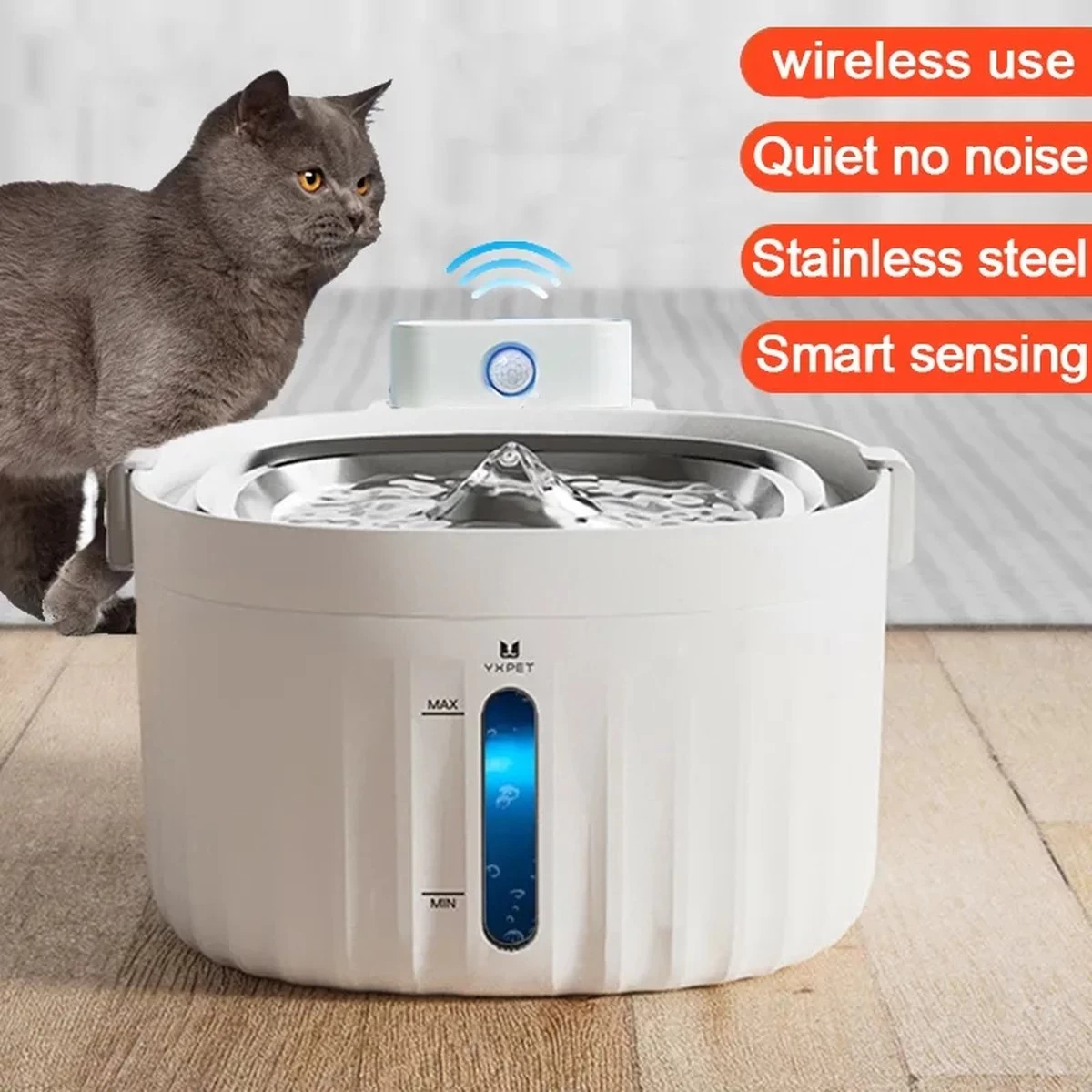 YXPet Automatische Kat Fontein Usb Kabel/Batterij-aangedreven Smart Sensing Sensor Hond Kat Dispenser Rvs Huisdier Katten Drinker 3 YXPet Automatische Kat Fontein Usb Kabel/Batterij-aangedreven Smart Sensing Sensor Hond Kat Dispenser Rvs Huisdier Katten Drinker