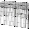 PawHut Verblijf Voor Kleine Huisdieren Buitenverblijf DIY Kitten Konijn Chinchilla Kooi Metaal Zwart D51-222 -Flamingo Winkel 1200x697