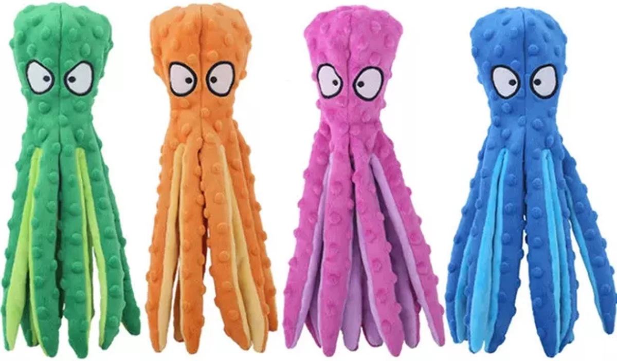 Honden Speelgoed Piep Kraak Pluche Hondenknuffel Octopus – 4 Kleuren – Dutchwide 3 Honden Speelgoed Piep Kraak Pluche Hondenknuffel Octopus – 4 Kleuren – Dutchwide