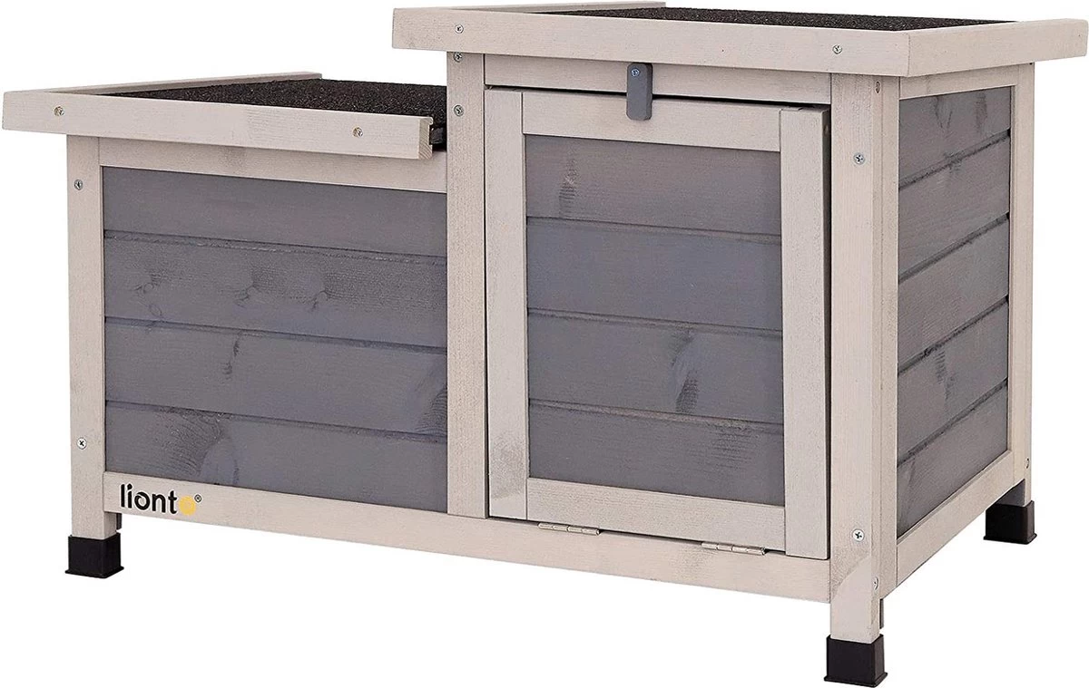 Konijnenhok Voor Kleine Dieren, Knaagdieren, Hout, Grijs, 70 X 43 X 45 Cm 3 Konijnenhok Voor Kleine Dieren, Knaagdieren, Hout, Grijs, 70 X 43 X 45 Cm