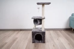 Katten Krabpaal – 90 Cm – Speelhuis Voor Kat – Sisal – Grijs