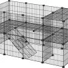 LIVINGSIGNS Kooi, 36 Borden, 2 Niveaus, 143 X 71 X 73 Cm, Doos Voor Kleine Dieren En Cavia’s Incl. Rubberen Hamer Voor Binnen, Individueel Te Monteren, Zwart -Flamingo Winkel 1200x833
