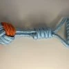 Merkloos Dubbele Lus – Trektouw – 30cm – Lichtblauw-Oranje – Honden Speelgoed – HondenSpeeltjes – HondenTouwen