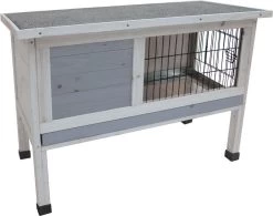Flamingo – Konijnenhok Bugs Cottage – Grijs – 91x45x70cm