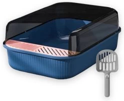 Kattenbak – Blauw – Open – Incl. Schep – Modern – Hip – Trendy – Design Kattenbak