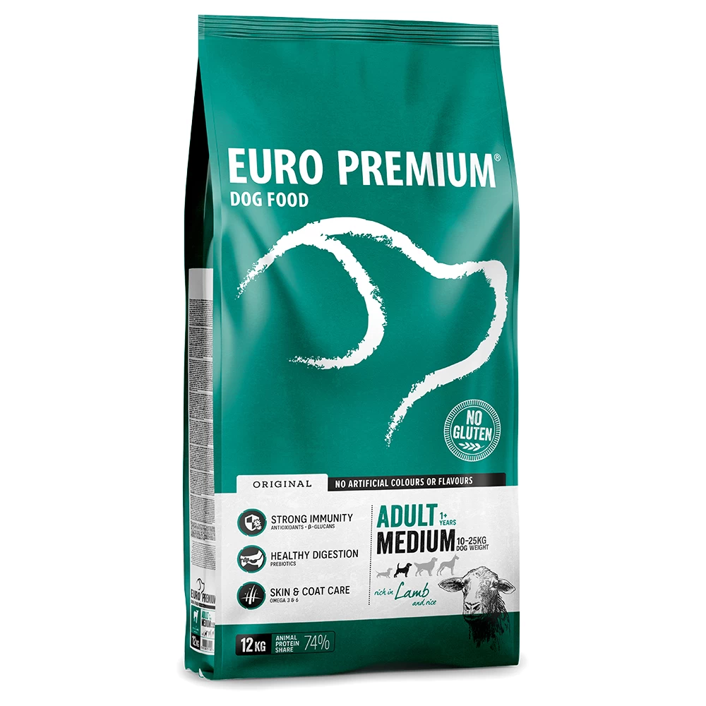 15% Korting! 2x12kg Medium Adult Lam & Rijst Euro Premium Hondenvoer
