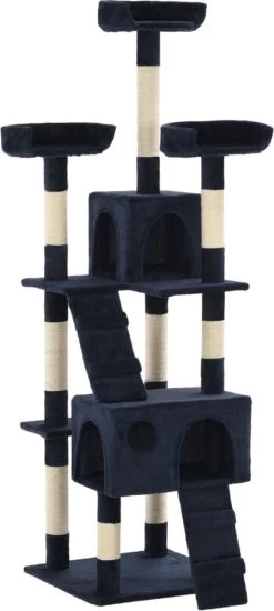 Decoways – Kattenkrabpaal Met Sisal Krabpalen 170 Cm Blauw