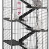FURNIBELLA Knaagdierenkooi, Voor Volwassen Ratten, Konijnen, Fretten, Chinchilla’s, 64 X 43,7 X 131,2 Cm, Zwart -Flamingo Winkel 698x1200 2