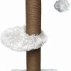 Topmast Krabpaal Fluffy Merida – Wit – 34 X 34 X 67 Cm – Made In EU – Krabpaal Voor Katten – Sterk Sisal Touw – Met Kattenballetje