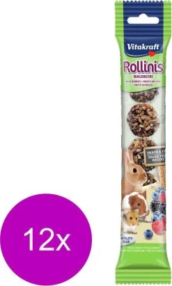 Vitakraft Rollinis Bosvrucht – Konijnensnack – 12 X 48 G