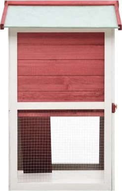 VidaXL Konijnenhok Voor Buiten Met 3 Deuren Hout Rood
