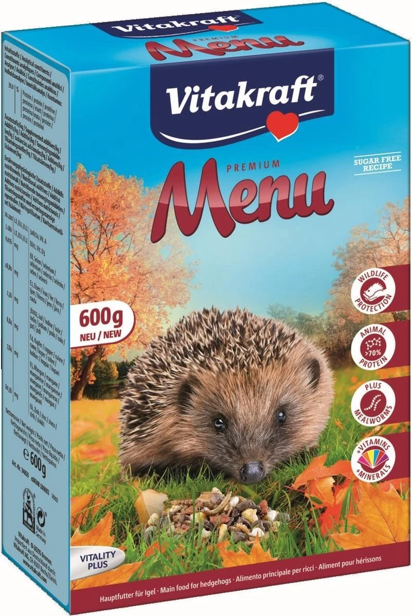 Vitakraft Premium Menu Voor Egels – Egel – Volledig Droogvoer – 2 X 600 Gr 3 Vitakraft Premium Menu Voor Egels – Egel – Volledig Droogvoer – 2 X 600 Gr