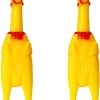 2x Schreeuwende Kip Speelgoed Hond – Geel Rubber Piepende Kip Speelgoed – Duurzaam Rubber Kip – Piepende Hondenspeelgoed – Schreeuwende Kip Voor Huisdieren – Rubberen Kip