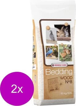 Versele-Laga Wood Bedding Beukenhout No. 8 – Vogelbodembedekking – 2 X 15 Kg