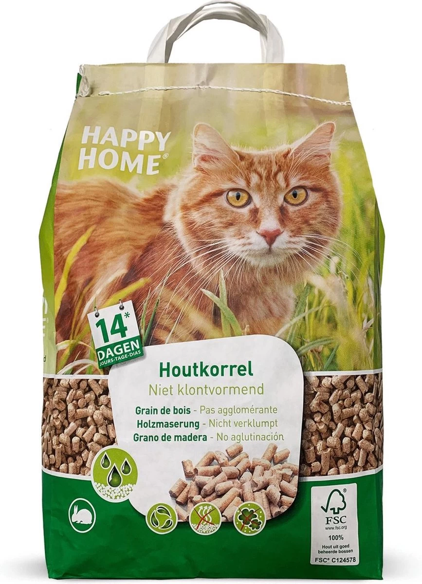 Happy Home Natural Houtkorrel – FSC – Kattenbakvulling – 10 L 5 Kg 3 Happy Home Natural Houtkorrel – FSC – Kattenbakvulling – 10 L 5 Kg