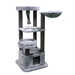 Adori Krabpaal Savannah Lichtgrijs&Donkergrijs – Krabpalen – 60x60x120 Cm