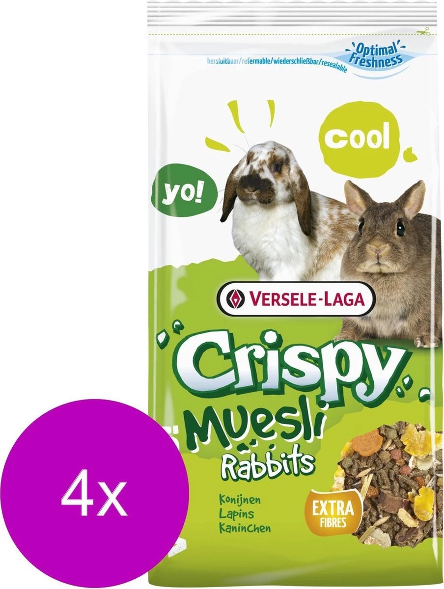 Versele-Laga Crispy Muesli Konijnen – Konijnenvoer – 4 X 1 Kg 3 Versele-Laga Crispy Muesli Konijnen – Konijnenvoer – 4 X 1 Kg