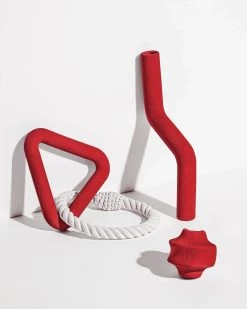 Wild One – Speelset Hond – Modern – Rubber Hondenspeeltje – Rood